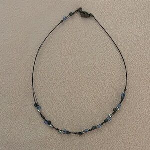 1928 Black and Blue Beaded Necklace